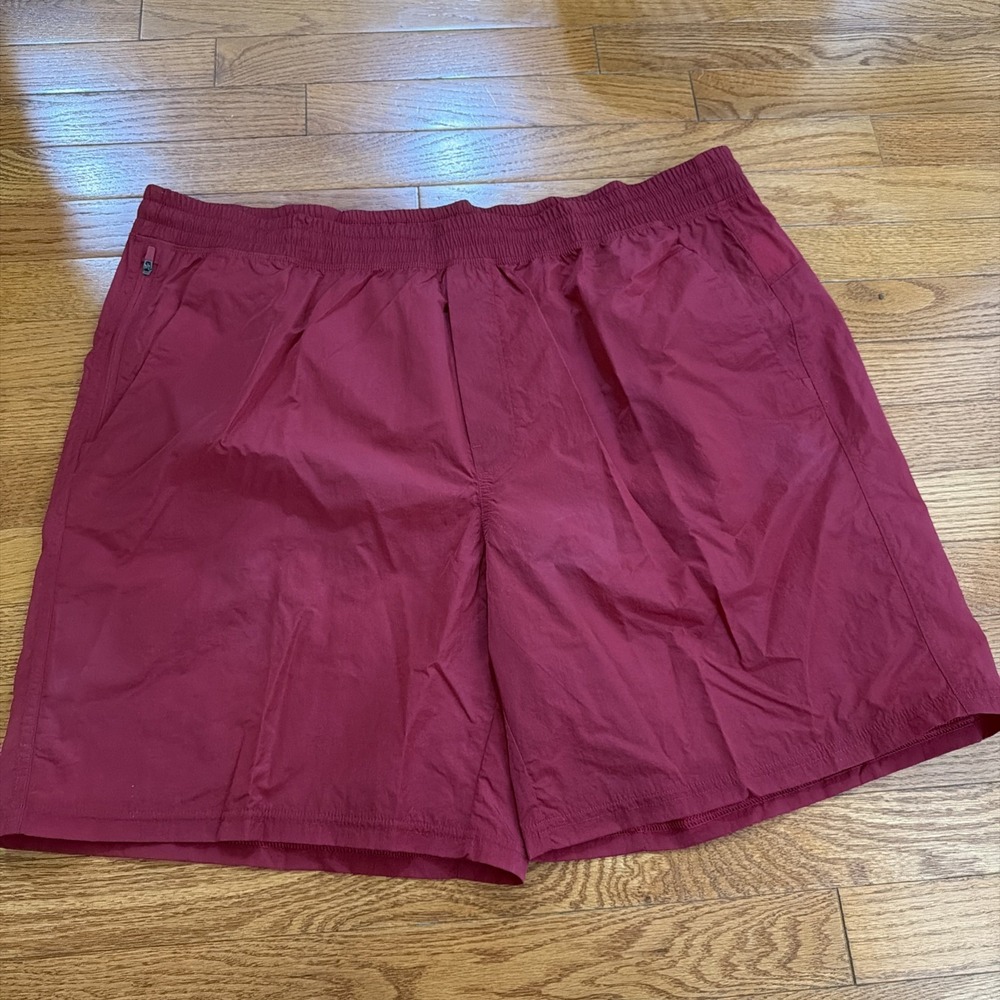 VRST Mens All-In Unlined 7" Inseam Running Gym Shorts‎ Cranberry Crisp Shine XXL